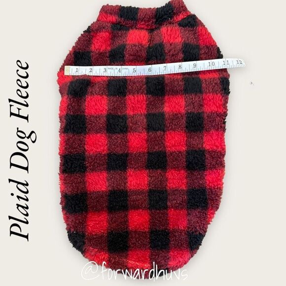Red Plaid Large Frisco Fleece Vest ** 20-29 lbs - Picture 7 of 12